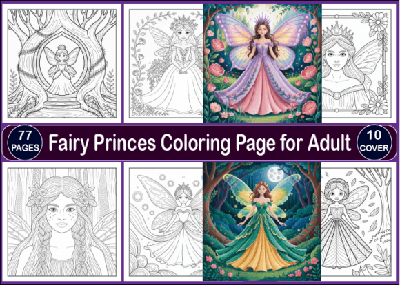 77 Fairy Princess Coloring Pages for Adults – A Magical Creative Journey