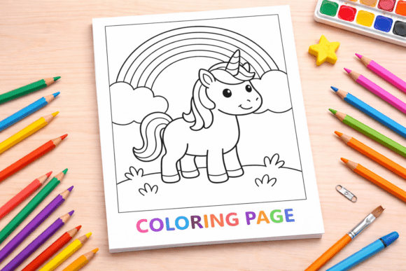 Cute Unicorn with Rainbow Coloring Page: A Practical Resource for Creators and Educators
