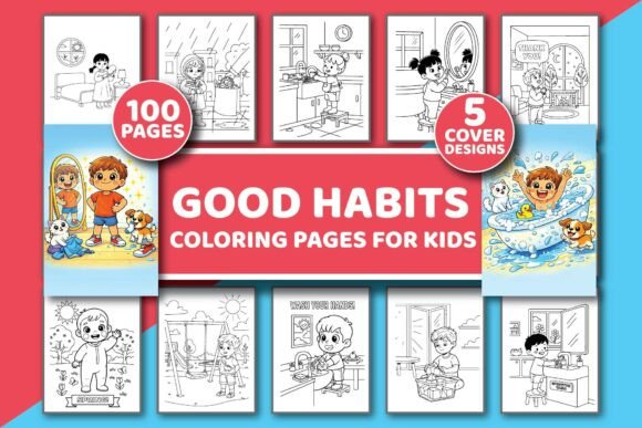 Good Habits Coloring Pages for Kids Vol1