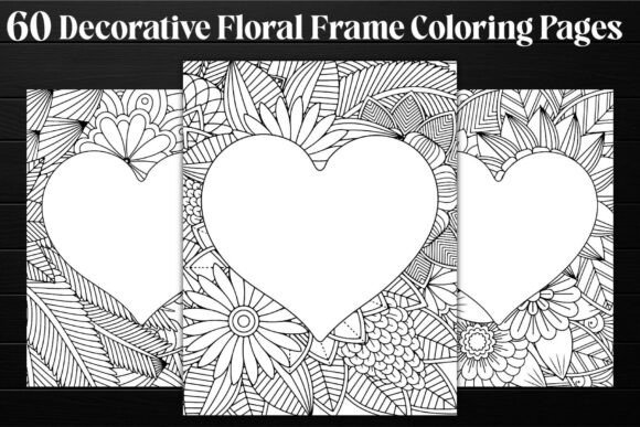 Heart Frame Coloring Pages for Adults