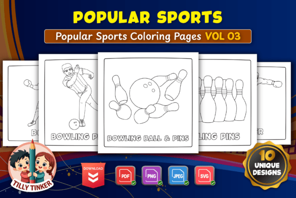 Popular Sports Coloring Pages Vol 03: A Versatile Resource for Learning, Creativity, and Professional Projects