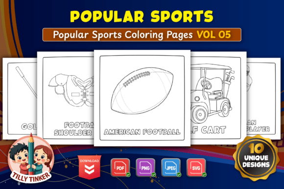 Popular Sports Coloring Pages – Vol 05: Where Hand-Drawn Line Art Meets Active Learning