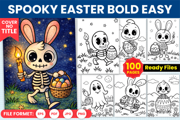 Spooky Easter Coloring: Bold & Easy Fun