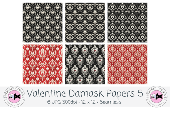 Valentine Damask Seamless Backgrounds 5: A Timeless Foundation for Romantic Design