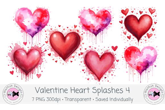 Valentine Watercolor Splash Hearts 4: Bold Artistic Romance for Modern Creatives
