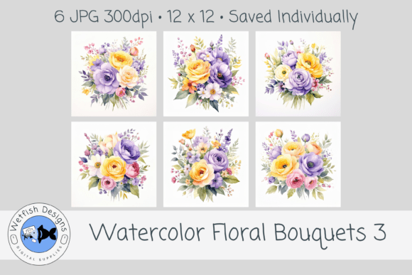 Watercolor Floral Bouquets 3: A Handcrafted Digital Essential for Romantic, Timeless Design